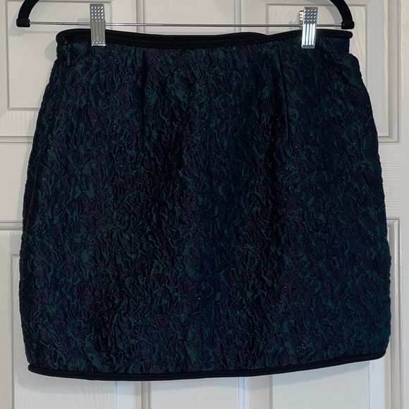 3•1 Phillip Lim Mini Skirt Navy Green Sparkle - Picture 5 of 8